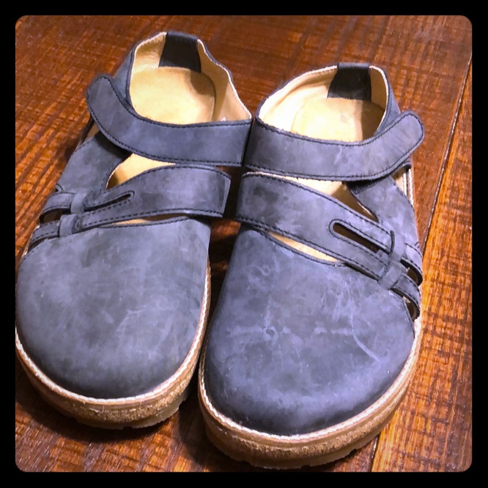 Haflinger bluish-grey suede clogs, EUR size 40